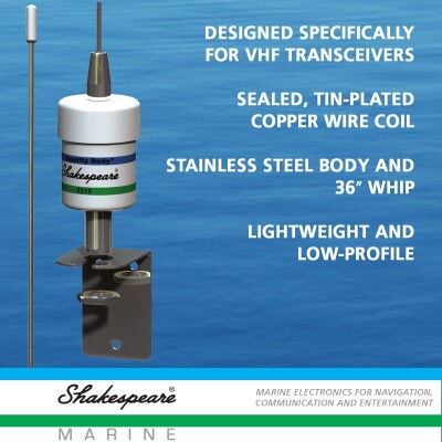 For Sale:VHF-AIS ANTENNA Shakespeare 5215-AIS Squatty Body® VHF-AIS ANTENNA Shakespeare 5215-AIS Squatty Body®