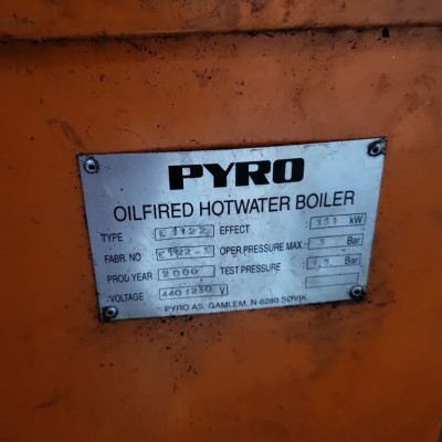 For Sale:Pyro Oilfired Hotwater Boiler Pyro Oilfired Hotwater Boiler