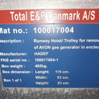 Hadef Runway hoist and trolley-2