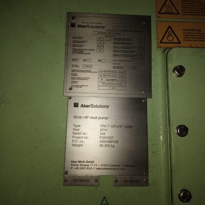 For Sale:Aker Solutions TPK2200 Hp Mud Pump Aker Solutions TPK2200 Hp Mud Pump