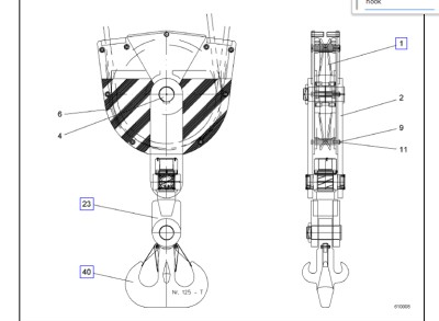 Liebherr CBB 350(200)/16(28) - 45/34 crane hook requested