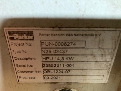 Hydraulic Power Unit 14,3 kW Marine Application