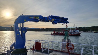10 Ton Capacity Hydraulic Knuckle Boom Marine Deck Crane