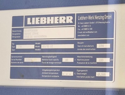Liebherr CBW60 onboard crane with 60T capacity (Unused/NEW)