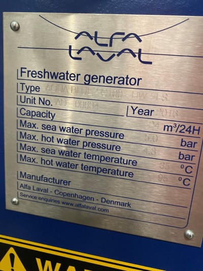 Alfa Laval Fresh Water Generator Aqua Blue -C100-HW-FS Never Used