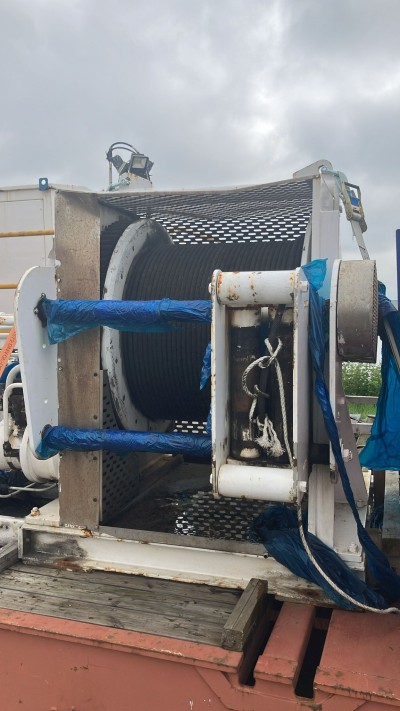 Man riding winch