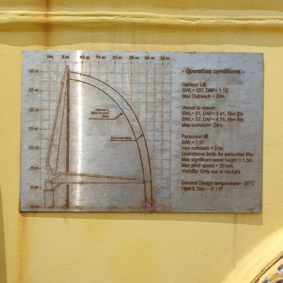 Noreq Fixed Boom Offshore crane with Manriding Capability
