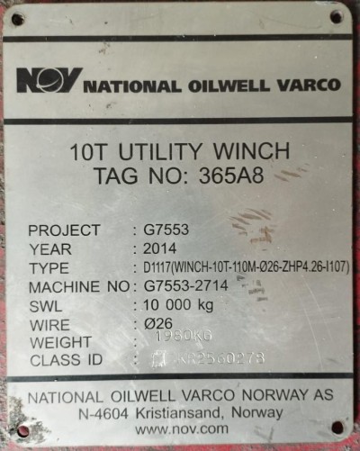 NOV Hydraulic Utility & Manrider Winch