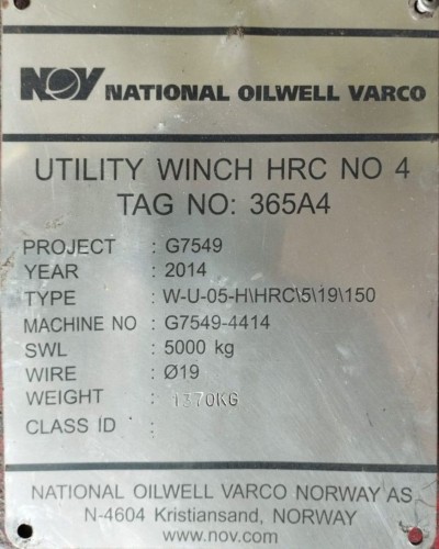 NOV Hydraulic Utility & Manrider Winch