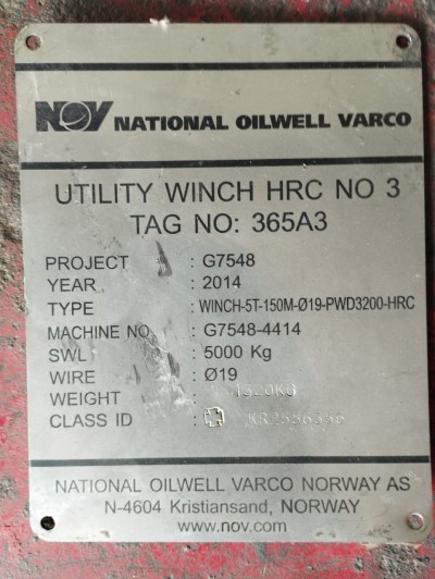 NOV Hydraulic Utility & Manrider Winch