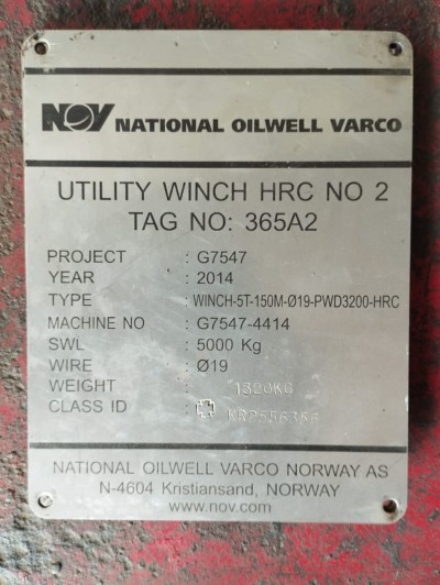 NOV Hydraulic Utility & Manrider Winch
