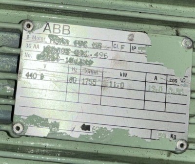 ABB Motor with Weiler AG Pump - 11 kW, 1750 RPM, 72 m³/h Capacity