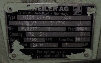 ABB Motor with Weiler AG Pump - 11 kW, 1750 RPM, 72 m³/h Capacity