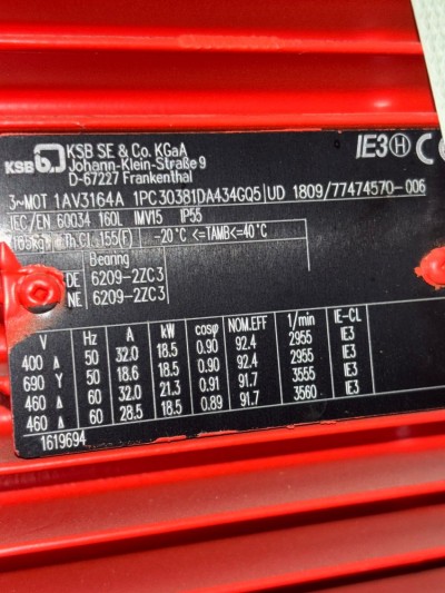KSB ETALINE Pump with Motor - 180 m³/h, 23 m Head