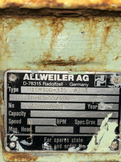 Allweiler AG NISM100-315 pump Ø288