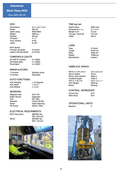 Triton Workclass ROV 200 HP - Fully refurbished & upgraded