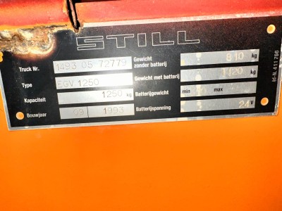 STILL EGV 1250 Electric Pallet Truck