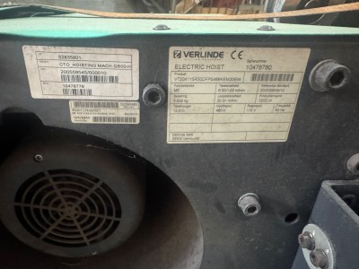 Verlinde Electric Hoist 5 Ton – Wire Rope Hoist with Trolley – Industrial Crane Hoist
