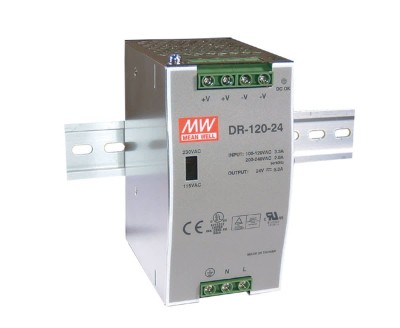 Mean Well DR-120-24 Industrial DIN Rail Power Supply 24V 5A
