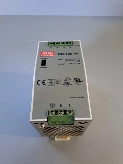 Mean Well DR-120-24 Industrial DIN Rail Power Supply 24V 5A