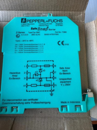 Delen Pepperl+Fuchs Z967 SafeSnap Barrier Z-Series – Intrinsically Safe – ATEX – New