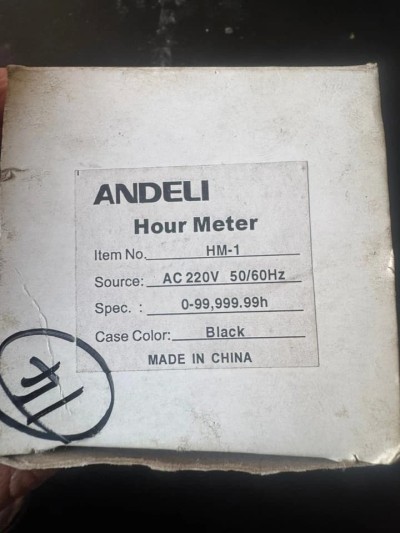 ANDELI HM-1 Hour Meter AC 220V – 0-99,999.99 Hours – Brand New