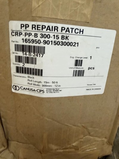 CANUSA-CPS PP Repair Patch CRP-PP-B 300-15 BK 300mm x 15m Black Made in Canada