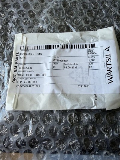 Original WARTSILA CPP seal kit / sealing components for marine applications.