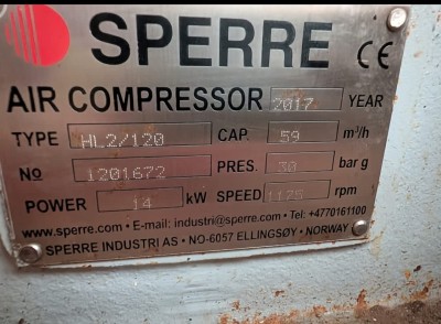 Sperre Air Compressor for Ulstein design UT722 or UT722L or alternate vessel types