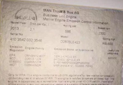 MAN D2876LE423 Marine Engines