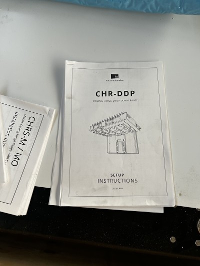 Future Automation motorised marine TV ceiling hinge with swivel (CHRS-M) and drop-down panel, unused in crate