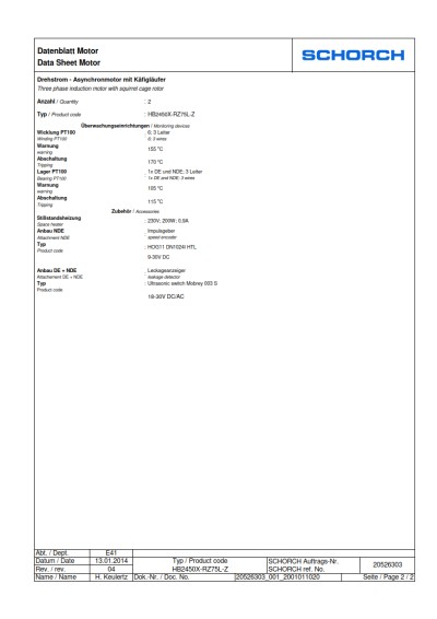 Schorch HB2450X-RZ75L-Z