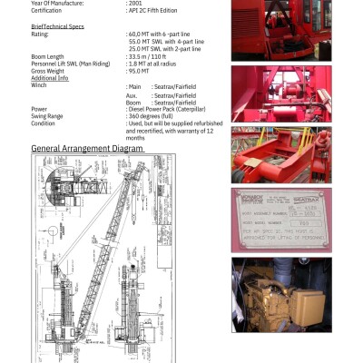 For Sale:Offshore King Post offshore cranes with 70T capacity Offshore King Post offshore cranes with 70T capacity