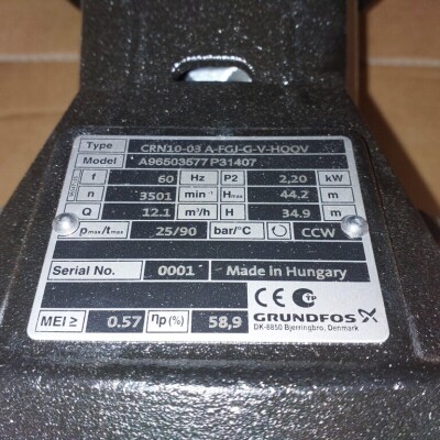 In line multistage centrifugal pump, 2.2kW-3