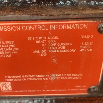 Liebherr engine model D9820G   2019 3.608 kw-2