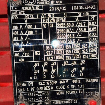 KSB Etaline Pump with WEG Motor – 31m Head, 300m³/h-3