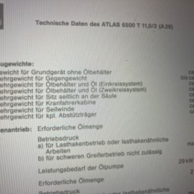 Atlas Knuckle Boom Crane 6500T-5