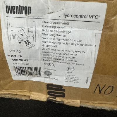 Oventrop Hydrocontrol VFC DN40 Balancing Valve – Art.1062649 – New Industrial Valve