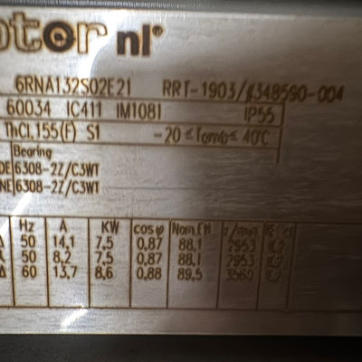 Rotor NL IE2 Electric Motor 7.5kW 3-Phase 400/690V IEC Frame 132S – NEW  Description:  High-quality industrial electric-2