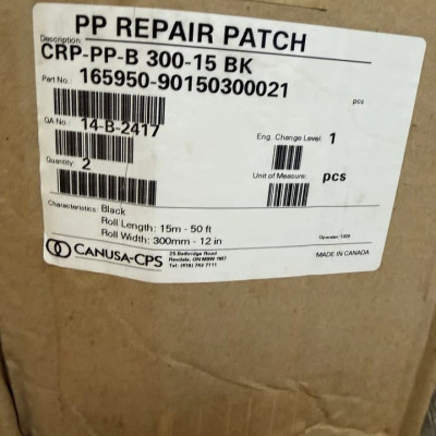 CANUSA-CPS PP Repair Patch CRP-PP-B 300-15 BK 300mm x 15m Black Made in Canada-2