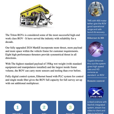 For Sale:Triton Workclass ROV 200 HP - Fully refurbished & upgraded Triton Workclass ROV 200 HP - Fully refurbished & upgraded