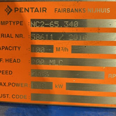 PENTAIR WATER PUMP NC2-65.340-2