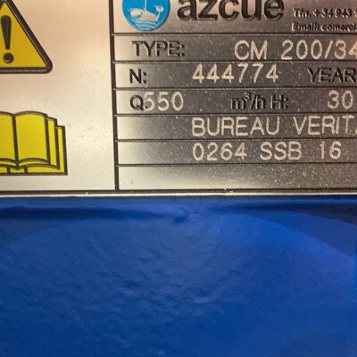 WATER PUMP AZCUE TYPE:GM200/34-2