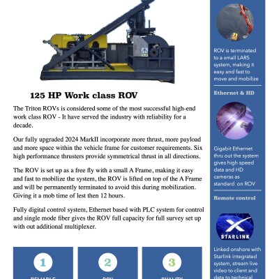 For Sale:Triton Workclass ROV 125 HP - Fully refurbished & upgraded Triton Workclass ROV 125 HP - Fully refurbished & upgraded