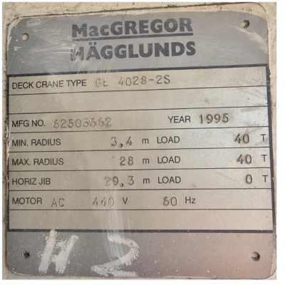 MacGregor GL 4028- 2S Electro-Hydraulic Deck Crane-3