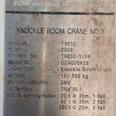NOV Knuckle Boom Crane OC4000KCE-4