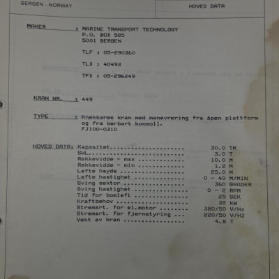 HAEGGLUNDS MTT Knuckle Boom Crane 3T @ 10 mtr-6